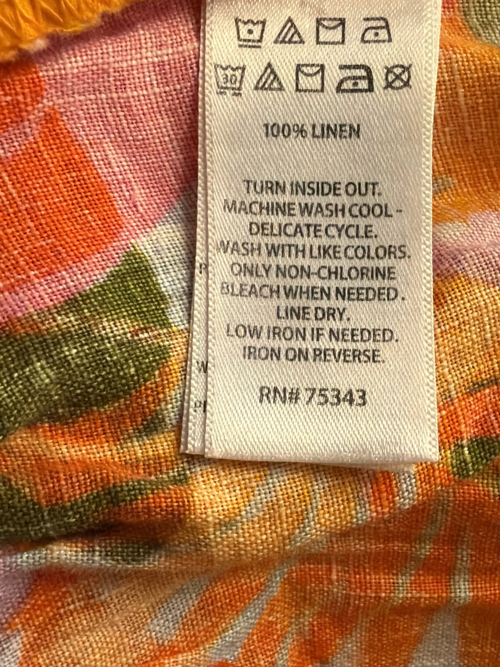 C&C California Wide Leg Pants Orange Tropical Palm Print 100% Linen NWT | Sz XL - Picture 14 of 15